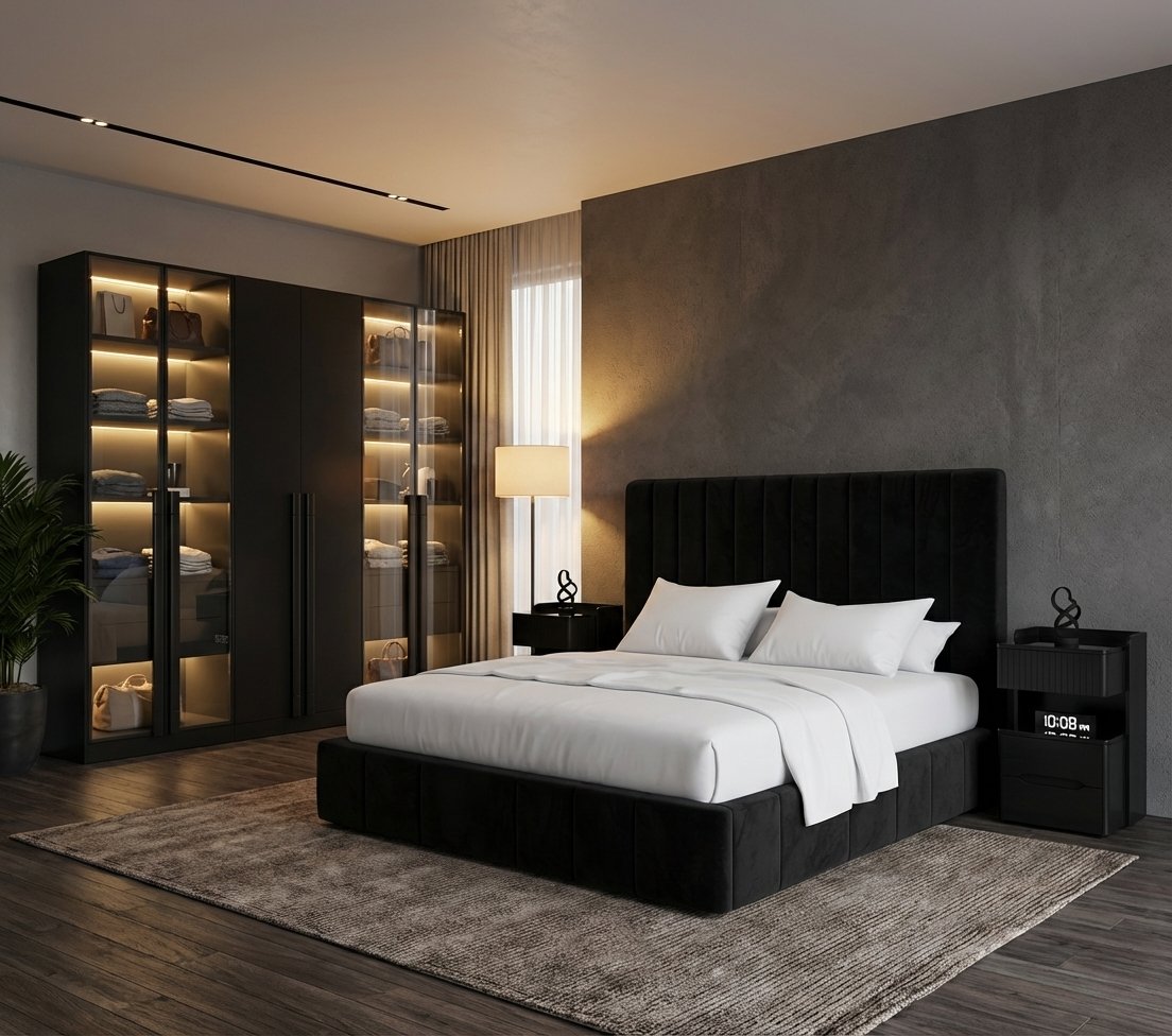 Bed, Nightstands, Wardrobe - MUSE