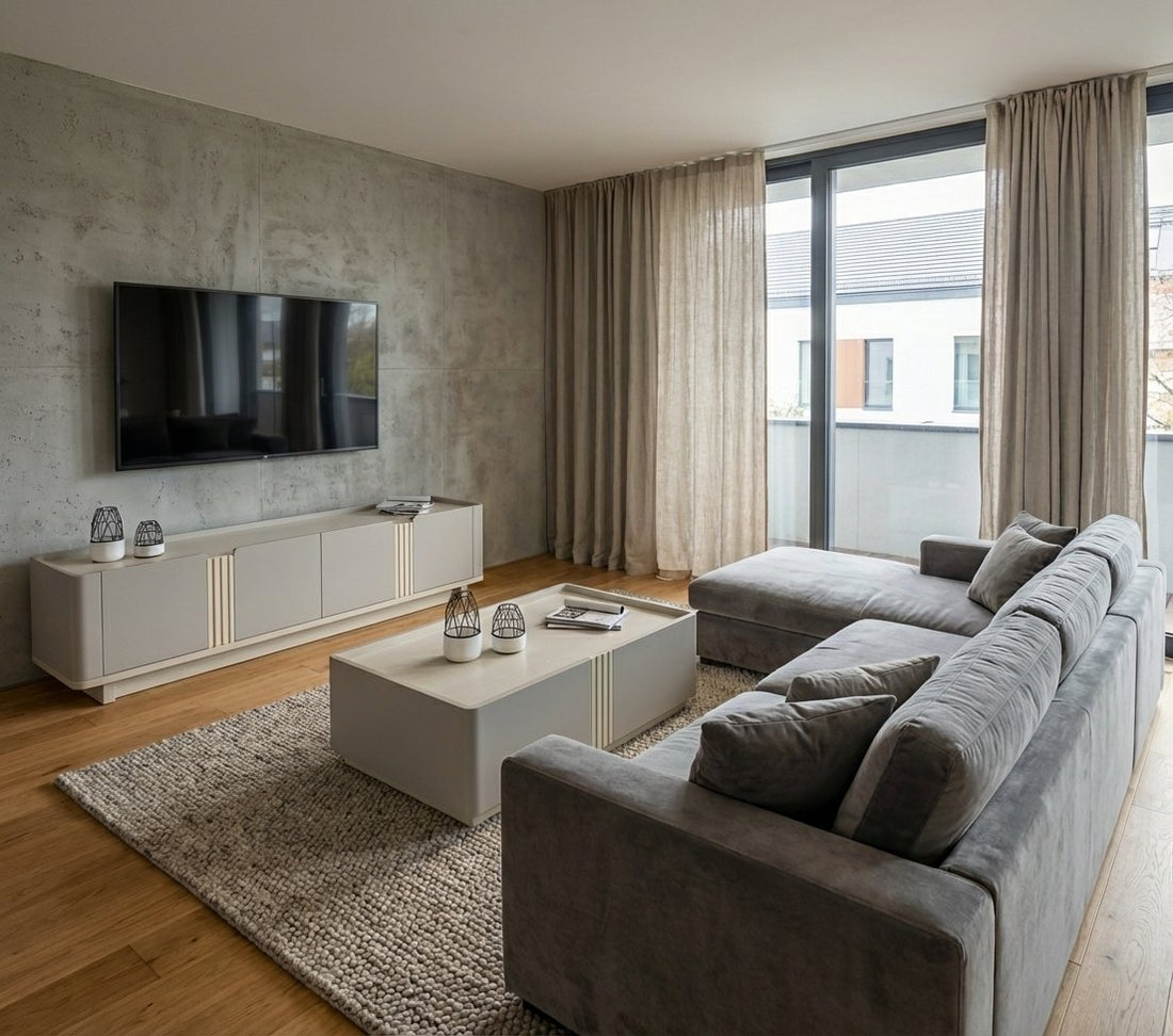 L - Shape Sofa, Tv Unit and Coffee Table - MUSE